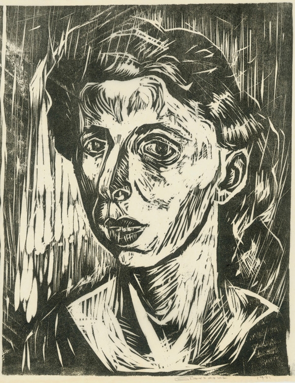 Untitled, RBWWdC 4108, c. 1931 &quot;Portrait of Frances Kornblum&quot;
H: 13 7/16 x W: 11 13/16 inches
Oil Based Printer&#39;s Ink / Woodcut&nbsp;
on Japanese Paper

&nbsp;