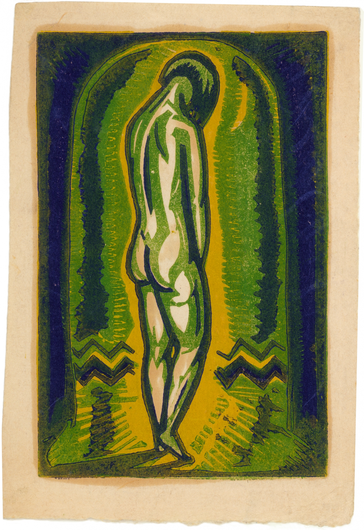 Untitled, WdCI 02601, c. late 1920s
Linocut
H: 9 1/16 x W: 6 1/4 inches