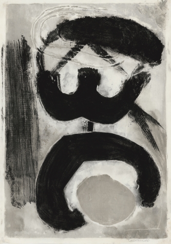 Untitled, PP 1007, c.1971
​Water Soluble Printer&rsquo;s Ink and Casein
​​​​​​​on Handmade Japanese Paper
H: 25 x 17 3/8 inches